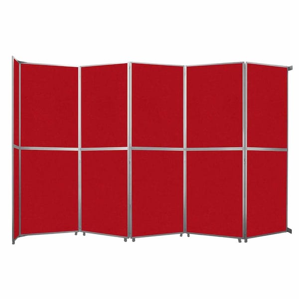 Operable Wall Folding Room Divider 19'6" x 12'3" Red Fabric